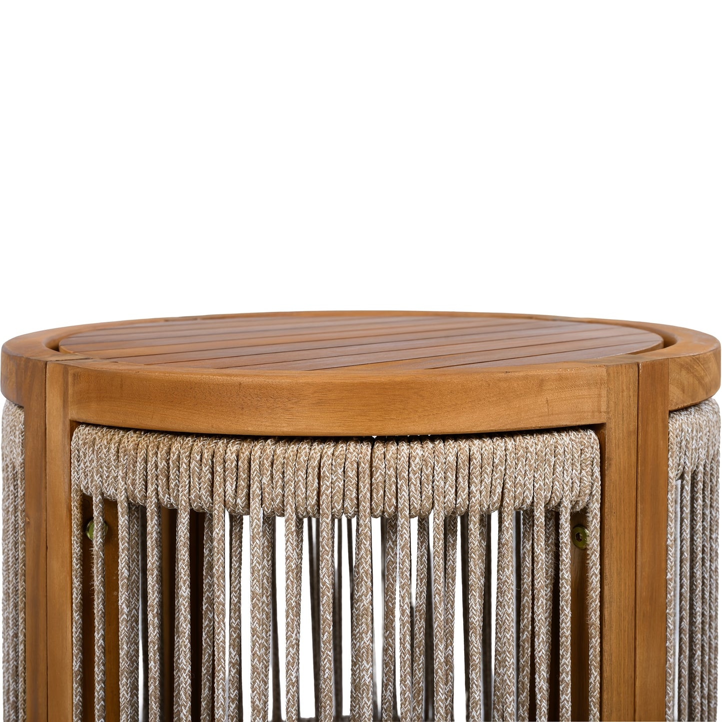 Acacia Wood Outdoor Table Bohemian Rope Patio Coffee Table