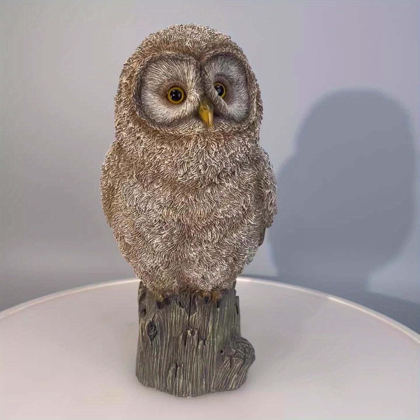 Handcrafted Resin Owl Figurine With Detailed Feather Texture