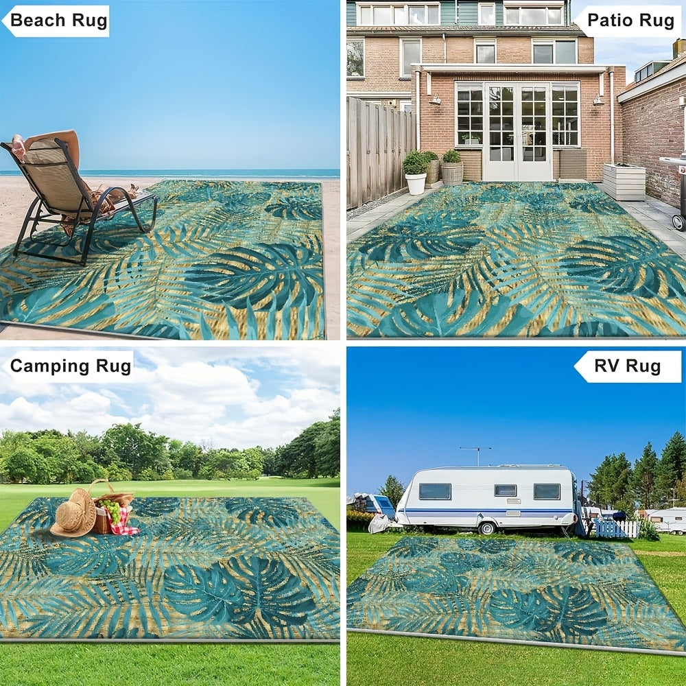 七星鹿 Ultra Soft Velvet Area Mat Geometric Leaf Pattern