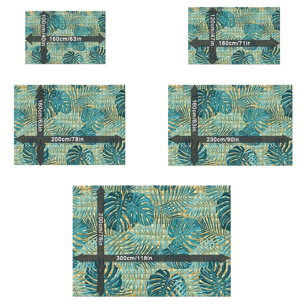 七星鹿 Ultra Soft Velvet Area Mat Geometric Leaf Pattern