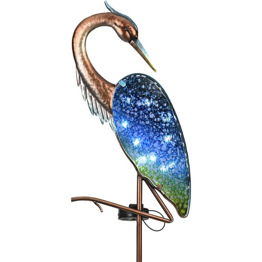 TERESA S Collections Heron Outdoor Solar Lights Stake