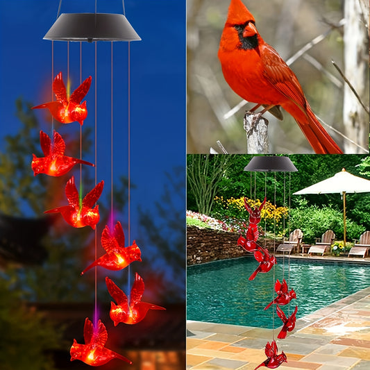Outdoor Solar Bird Wind Chime Lights For Yard Decor