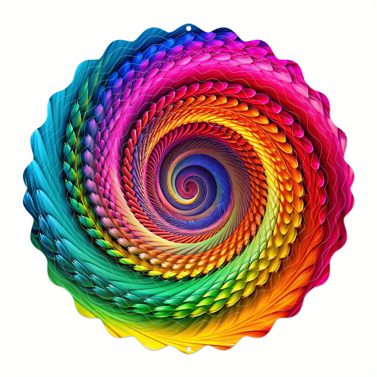 Vibrant Metal Spinner Multicolor Mandala 3D Wind Spinner