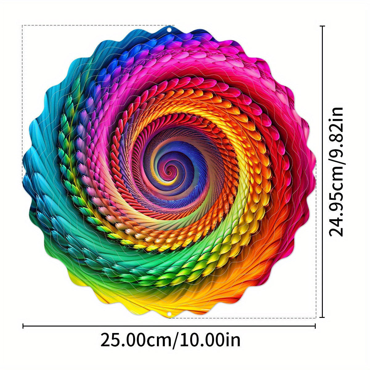 Vibrant Metal Spinner Multicolor Mandala 3D Wind Spinner