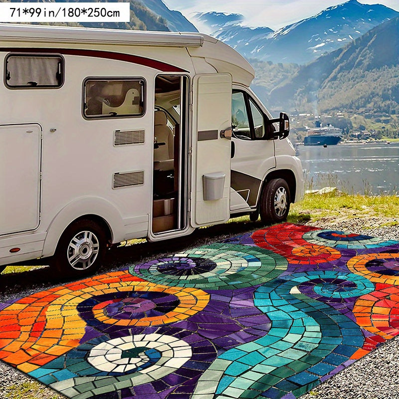 Modern Ceramic Rug Modern Art Tile Pattern Outdoor Patio Use