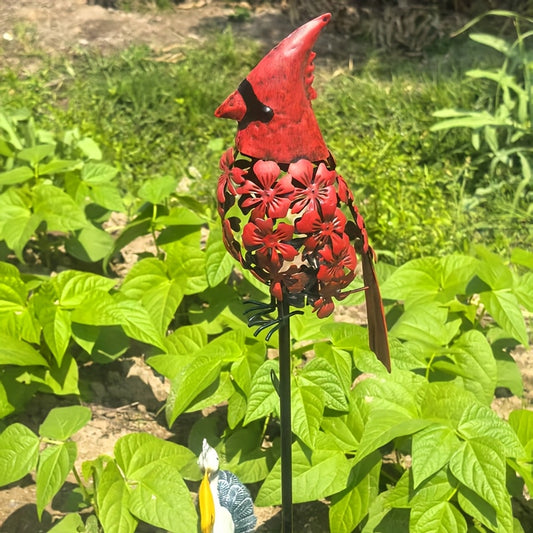 Cardinal Garden Decor Iron Art Sculpture Outdoor Statue