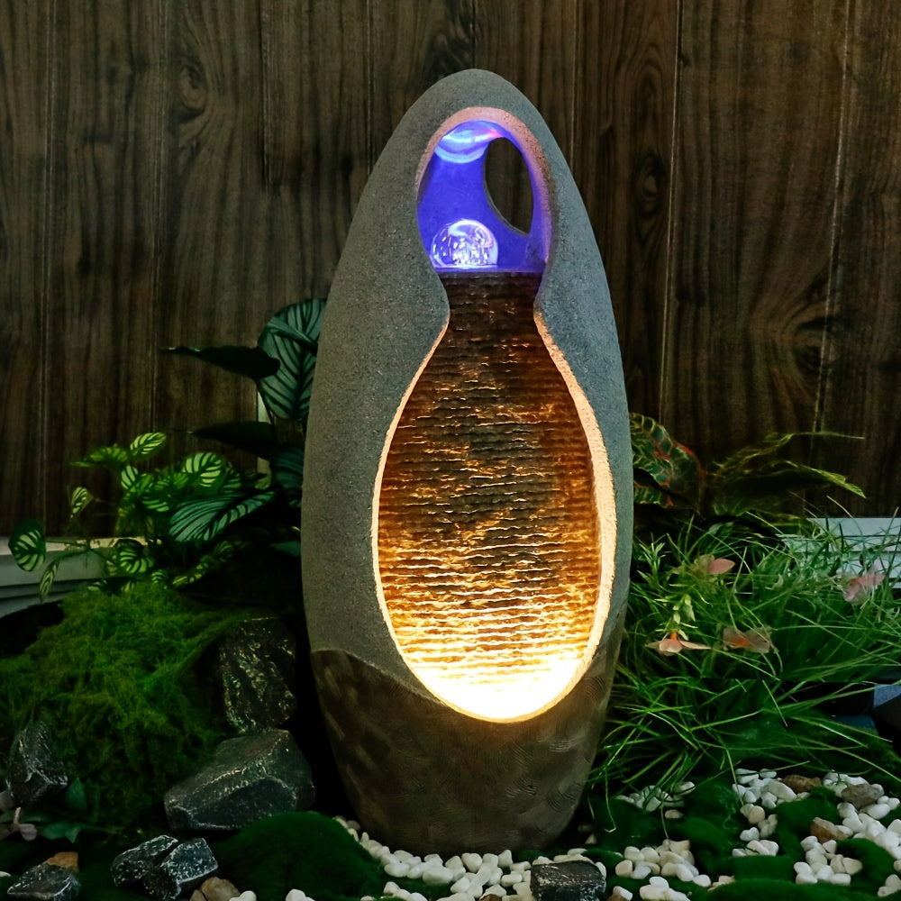 Resin Fountain Ornament Cobblestone Floor Garden Fountain