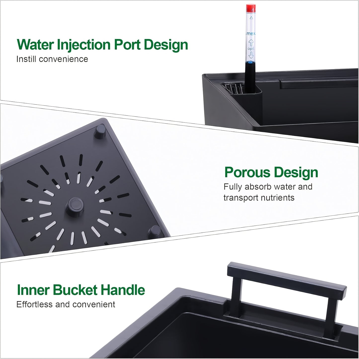 GAOMON Two Pack Self Watering Planters Drain Holes Set