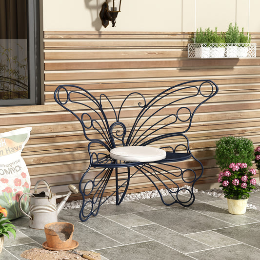 HLR Butterfly Inspired Garden Bench With Backrest For Patio