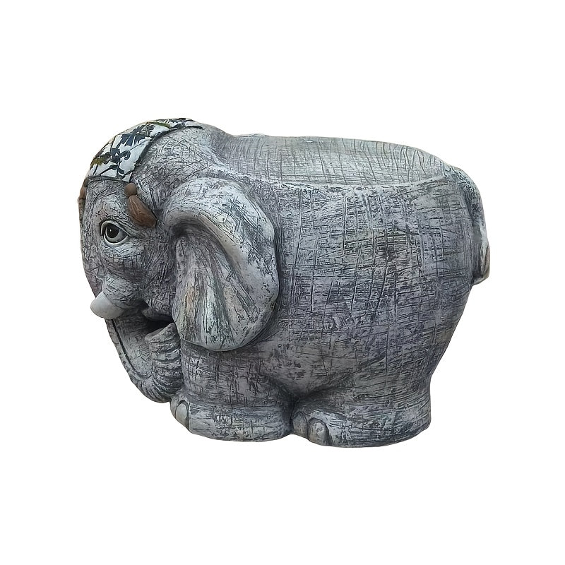 Elephant Resin Garden Stool Decor Sculpture For Outdoor Use