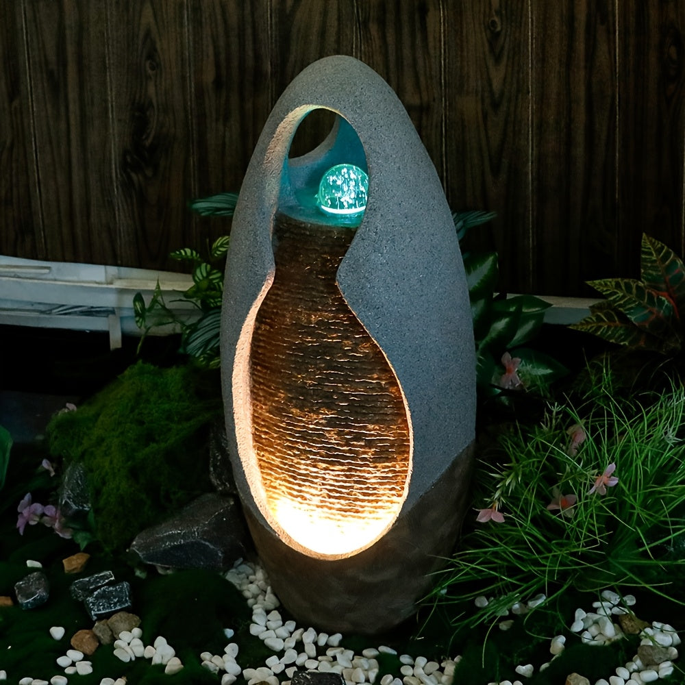 Resin Fountain Ornament Cobblestone Floor Garden Fountain
