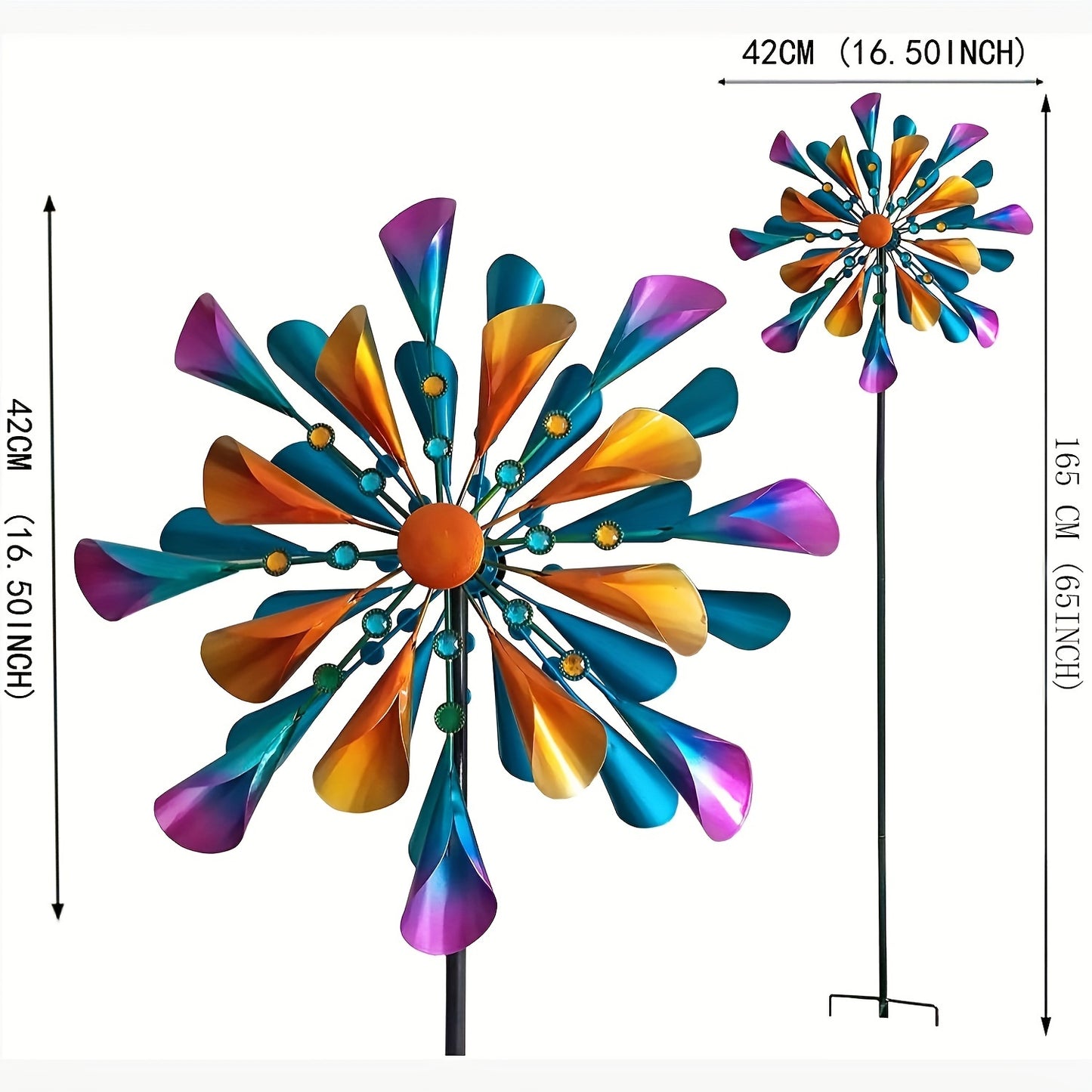 Metal Rotating Wind Spinner For Garden Patio Lawn Decor