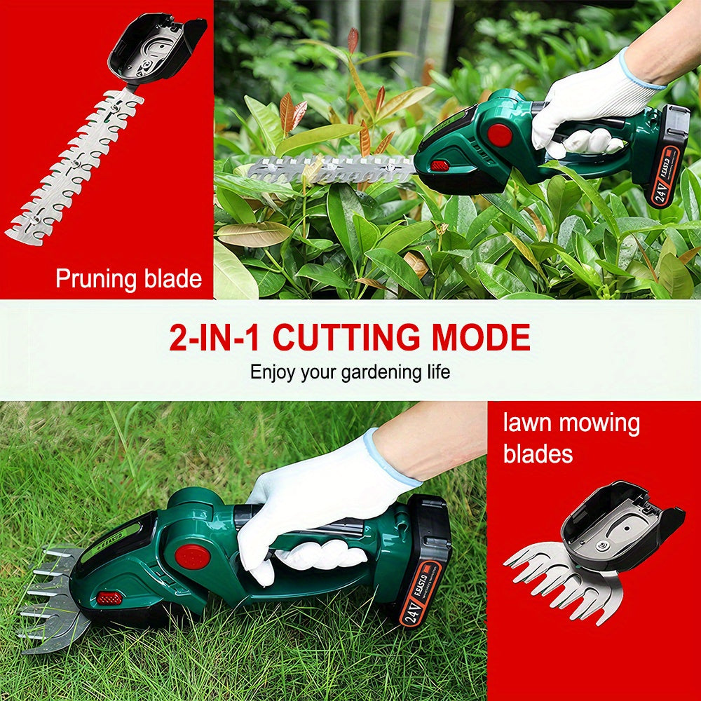 Garden Mainte Cordless Hedge Trimmer With 2 Batteries