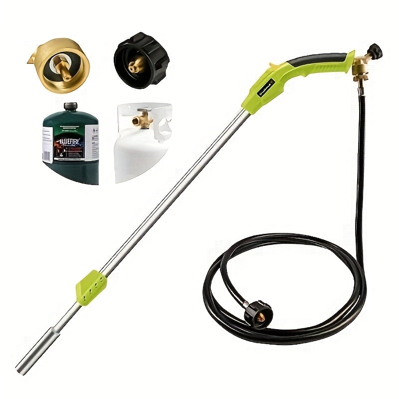 50K BTU Propane Torch Weed Burner with 10ft Hose & Self-Ignition - Portable Flamethrower for Weeds, Snow Melting, Roof & Road Repair - Durable Metal Construction, Weed Control, Snow Removal, Ergonomic Design, Reliable Perform