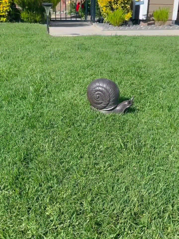Cast Iron Snail Garden Statue Rustproof Outdoor Ornament