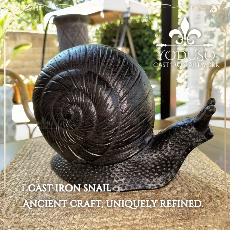 Cast Iron Snail Garden Statue Rustproof Outdoor Ornament