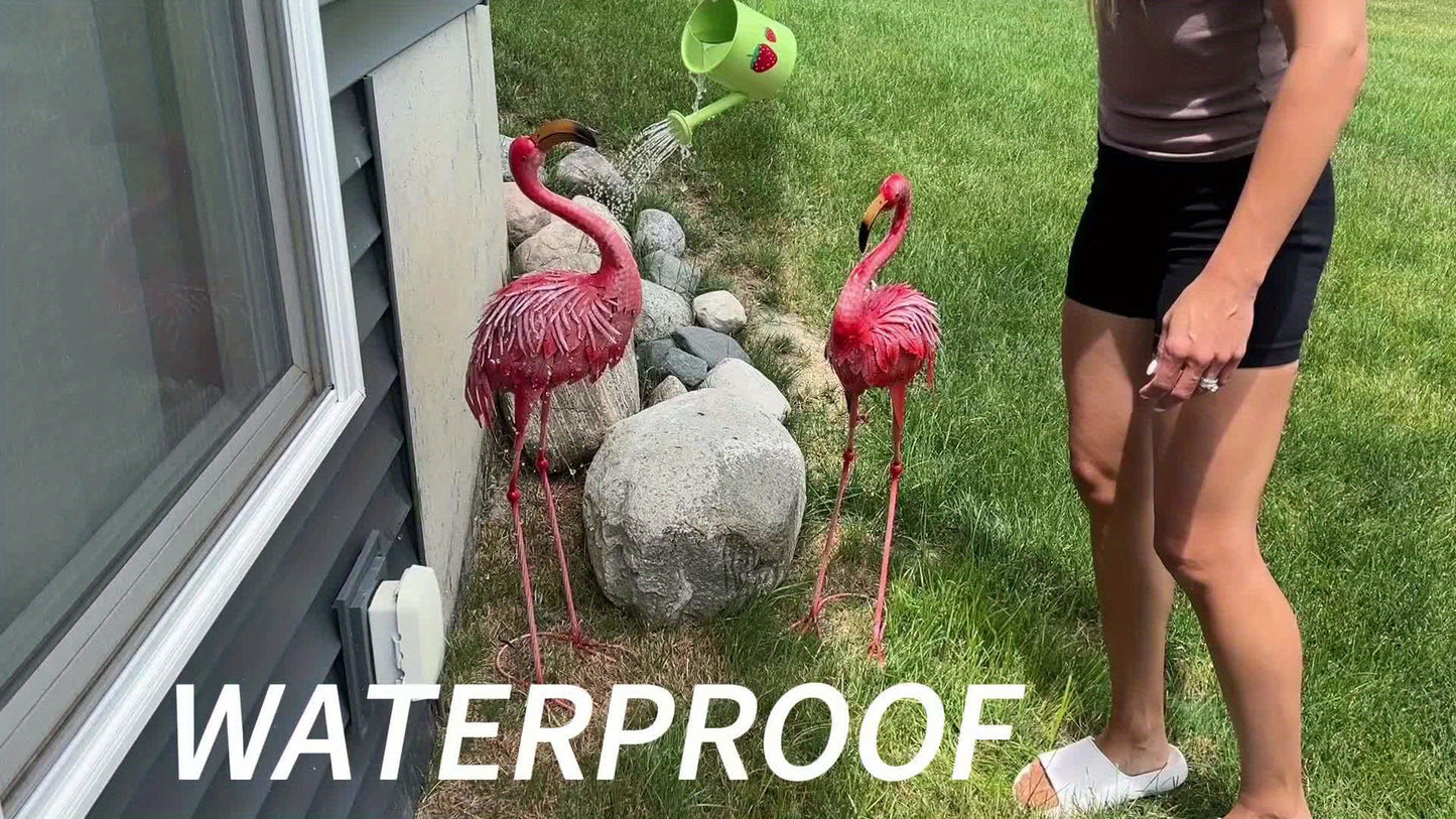 Flamingo Outdoor Metal Statue Garden Sculpture Halloween