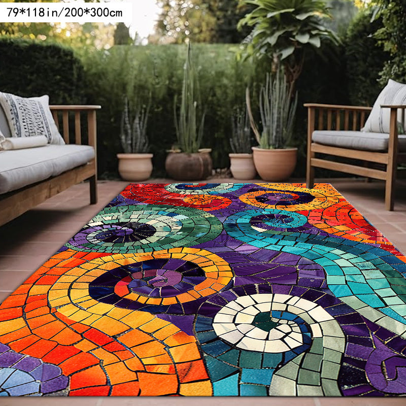 Modern Ceramic Rug Modern Art Tile Pattern Outdoor Patio Use