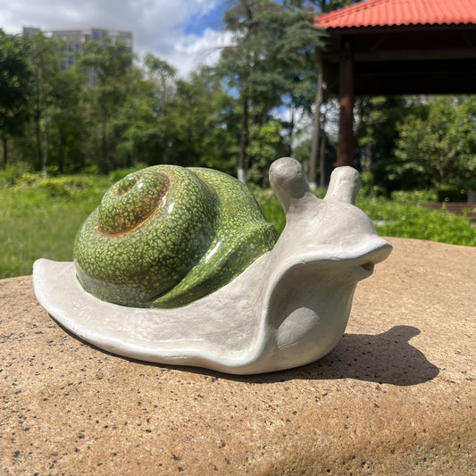 Ceramic Snail Garden Statue Outdoor Decor Weather Resistant