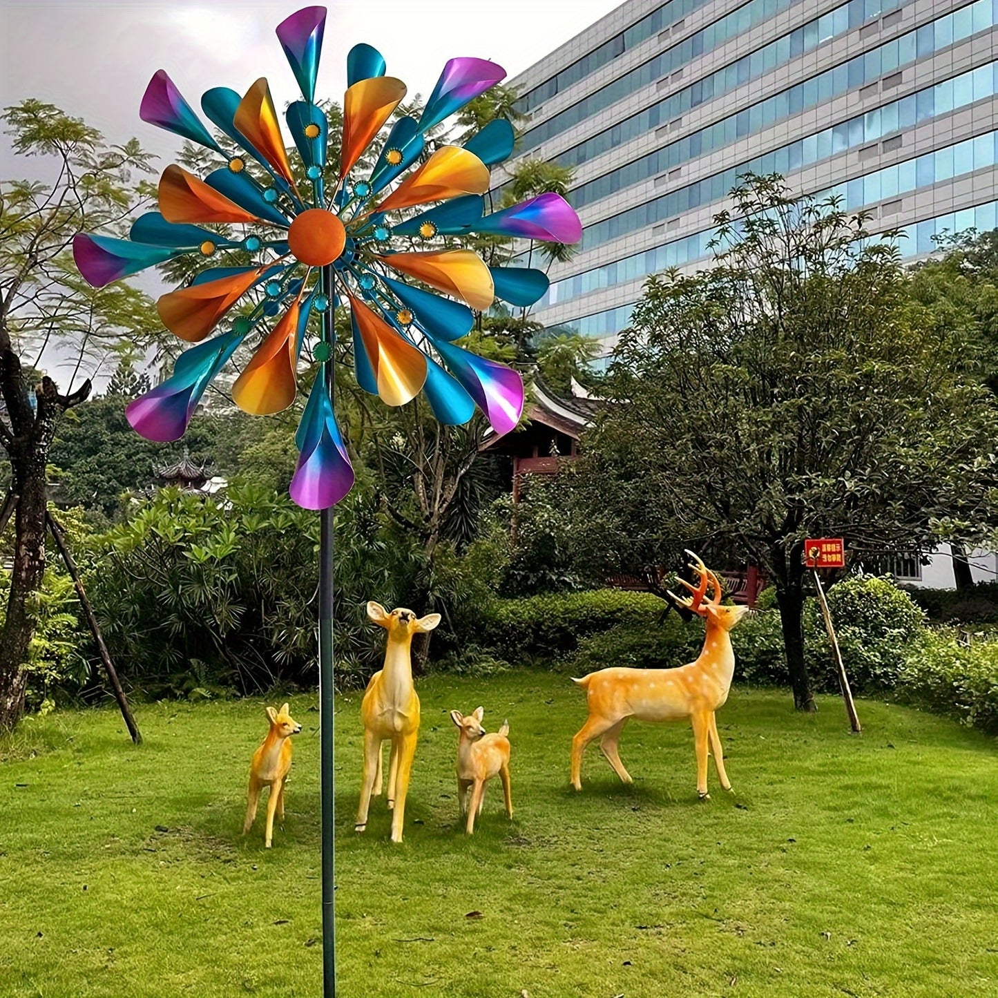 Metal Rotating Wind Spinner For Garden Patio Lawn Decor