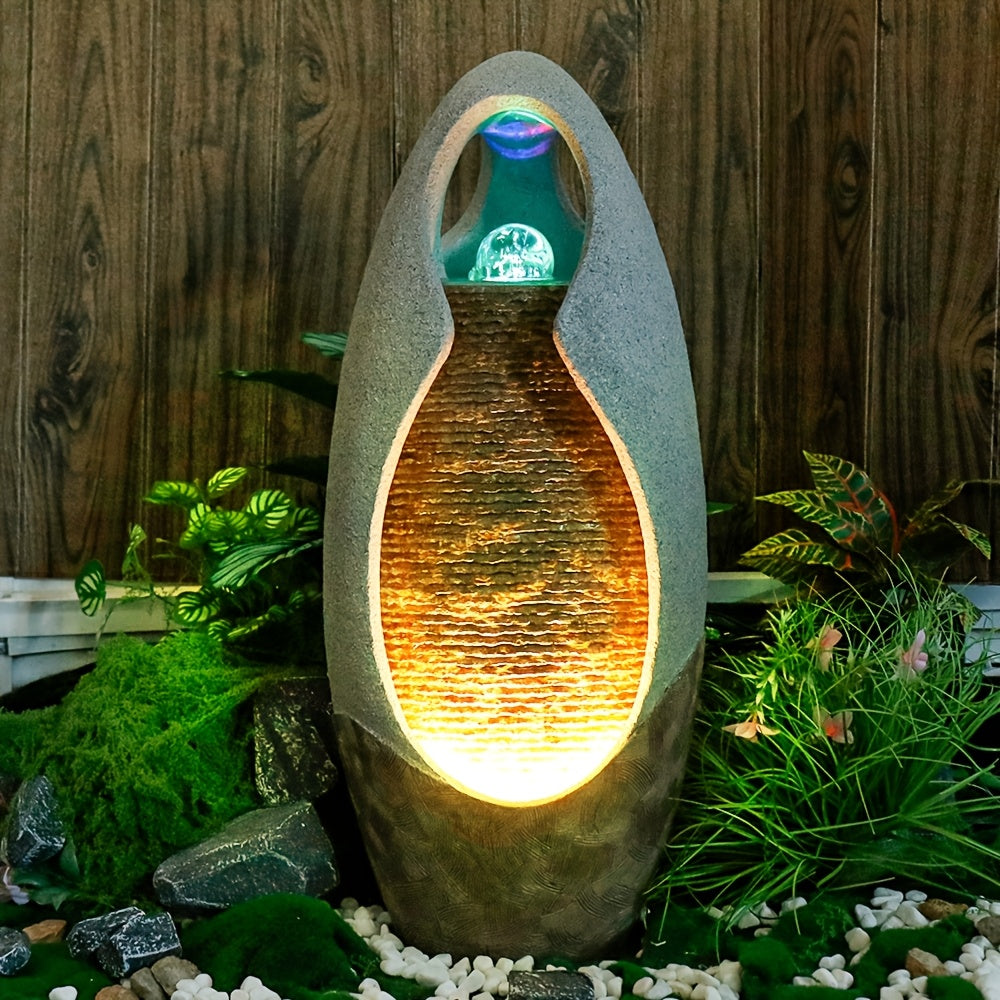 Resin Fountain Ornament Cobblestone Floor Garden Fountain