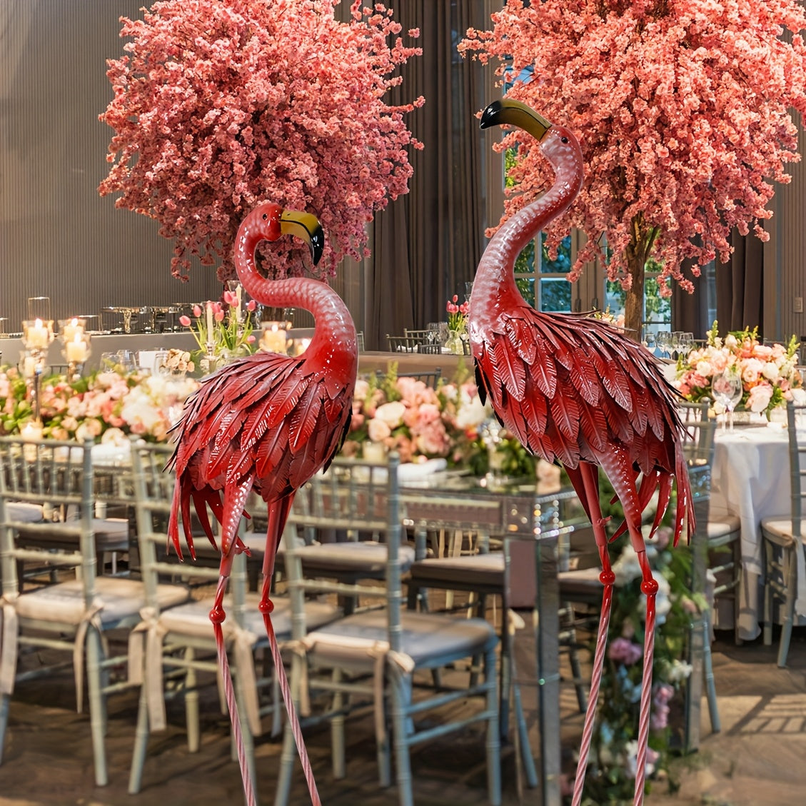 Flamingo Outdoor Metal Statue Garden Sculpture Halloween
