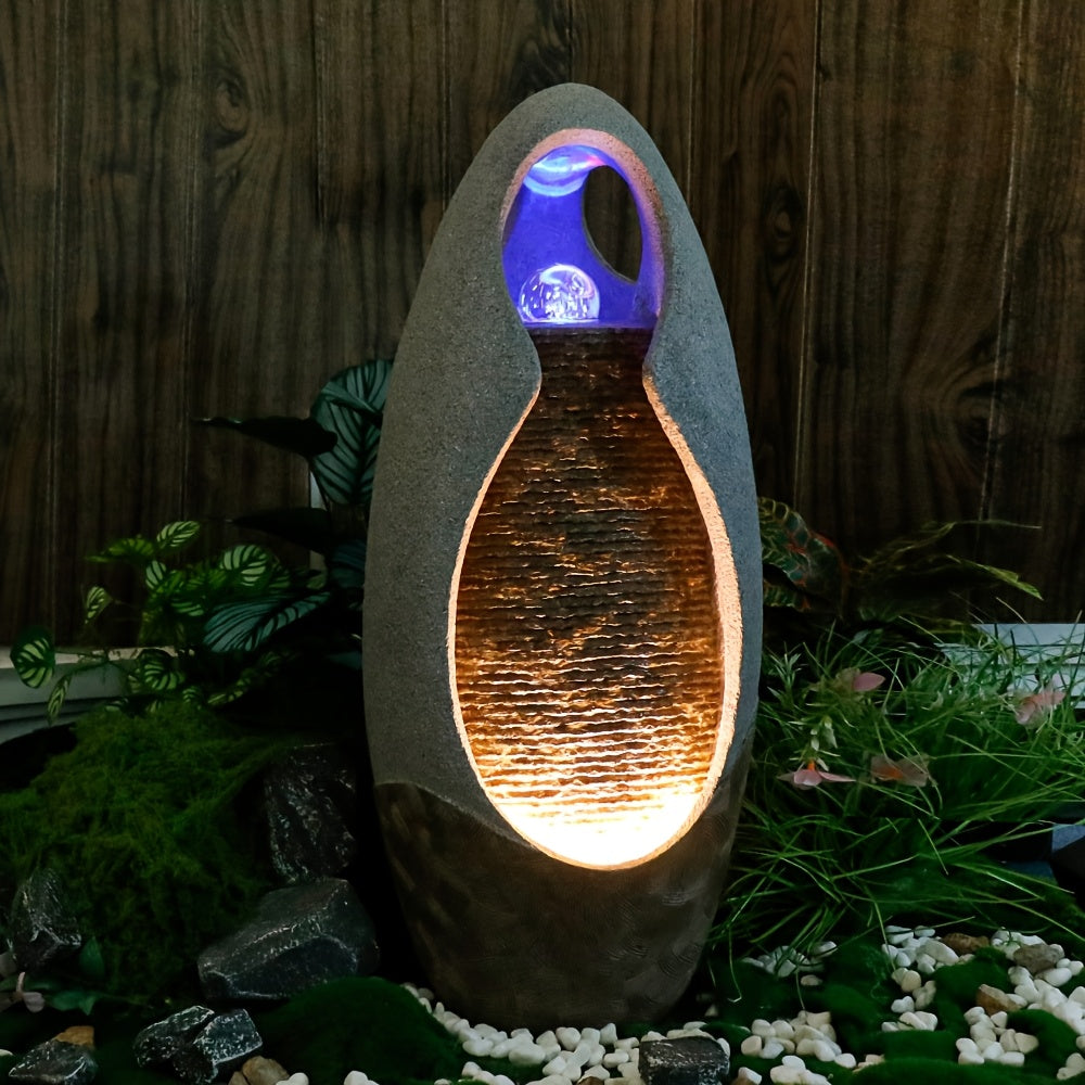 Resin Fountain Ornament Cobblestone Floor Garden Fountain