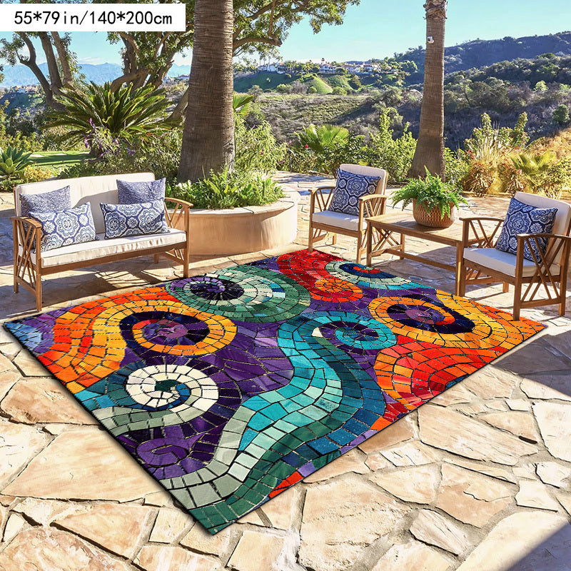 Modern Ceramic Rug Modern Art Tile Pattern Outdoor Patio Use