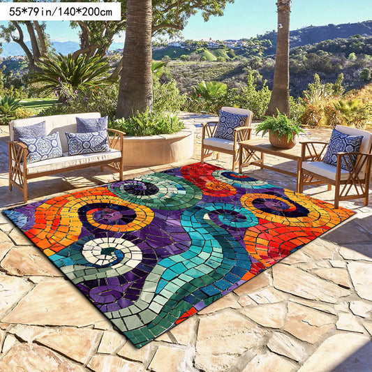 Modern Ceramic Rug Modern Art Tile Pattern Outdoor Patio Use