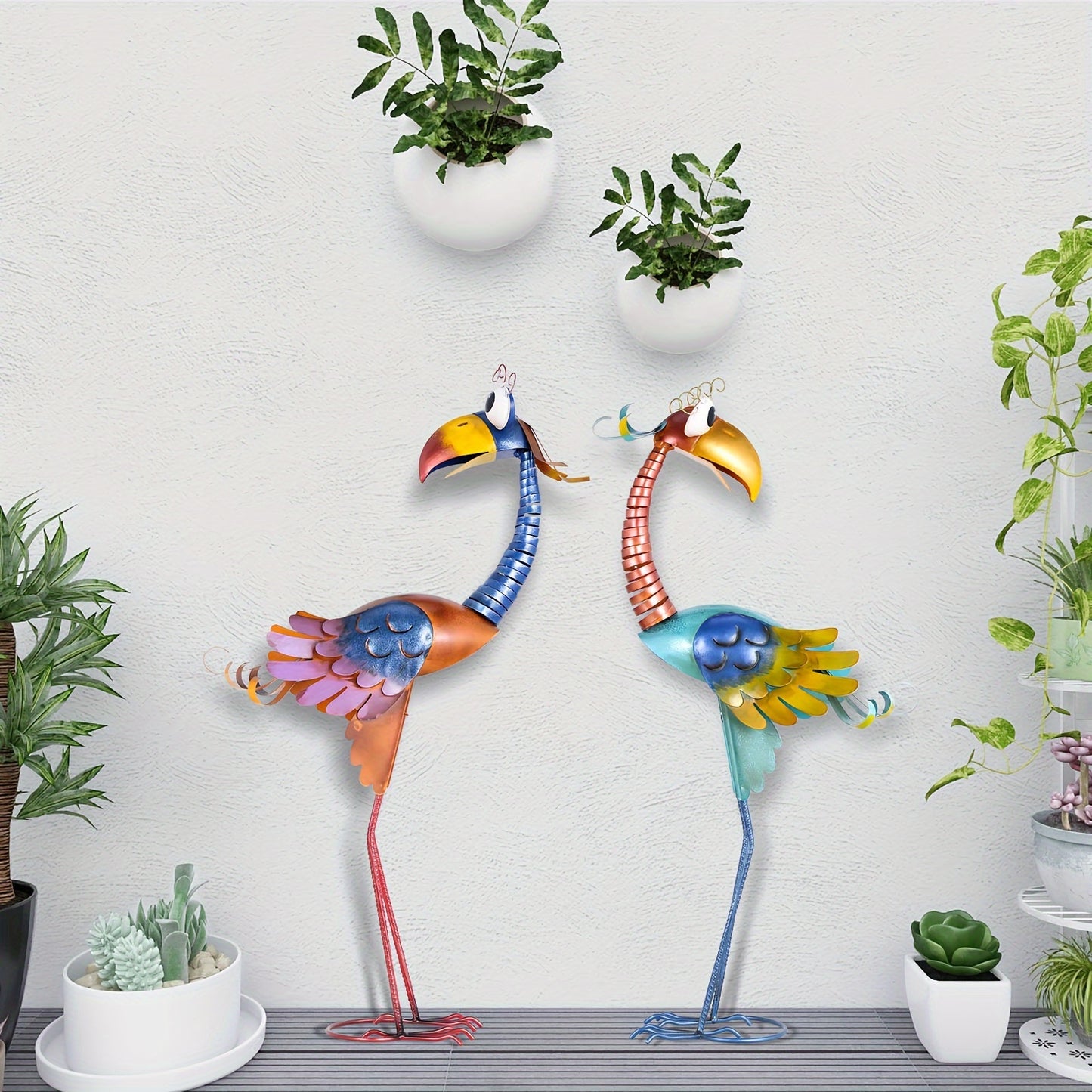 Metal Garden Toucan Sculpture For Outdoor Decor Yard Art