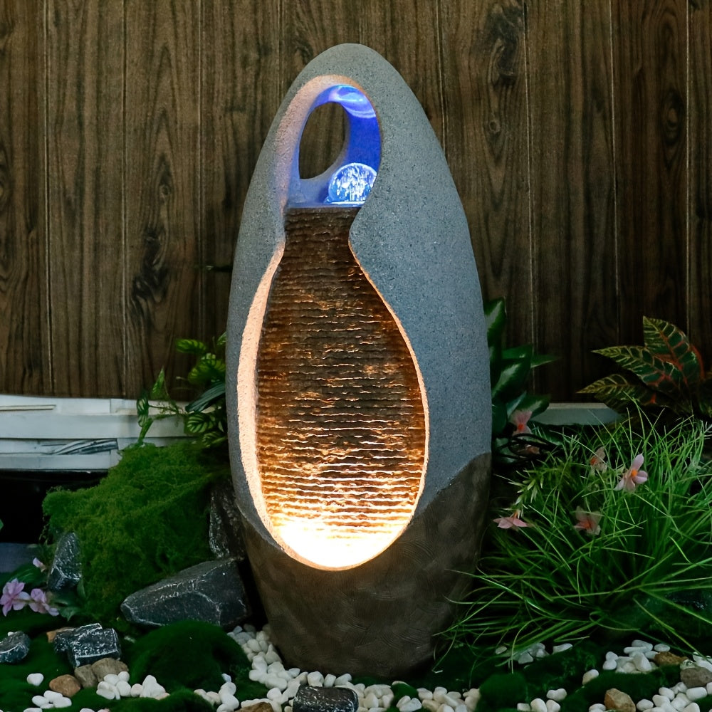 Resin Fountain Ornament Cobblestone Floor Garden Fountain