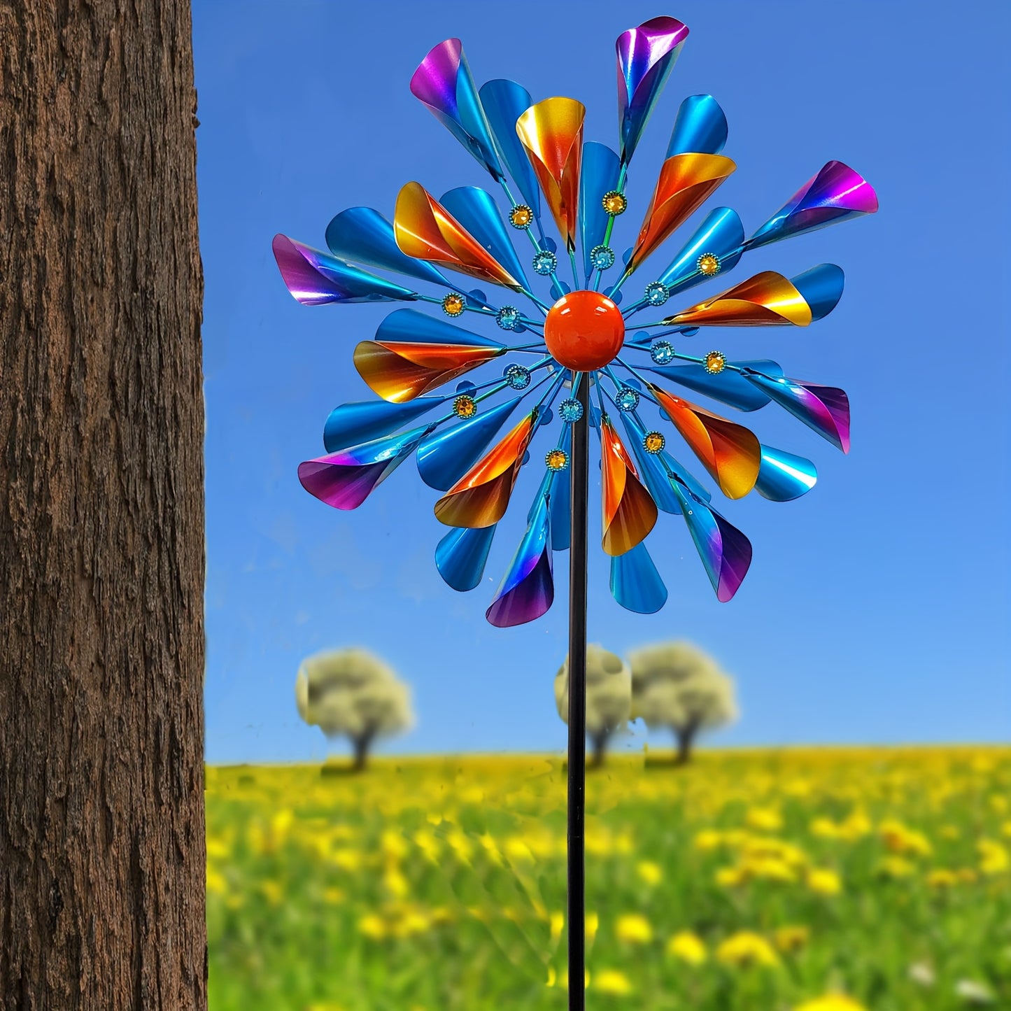 Metal Rotating Wind Spinner For Garden Patio Lawn Decor