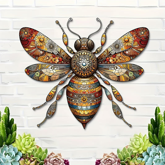 Vibrant Bee Metal Art Wall Decor Farmhouse Style Outdoor