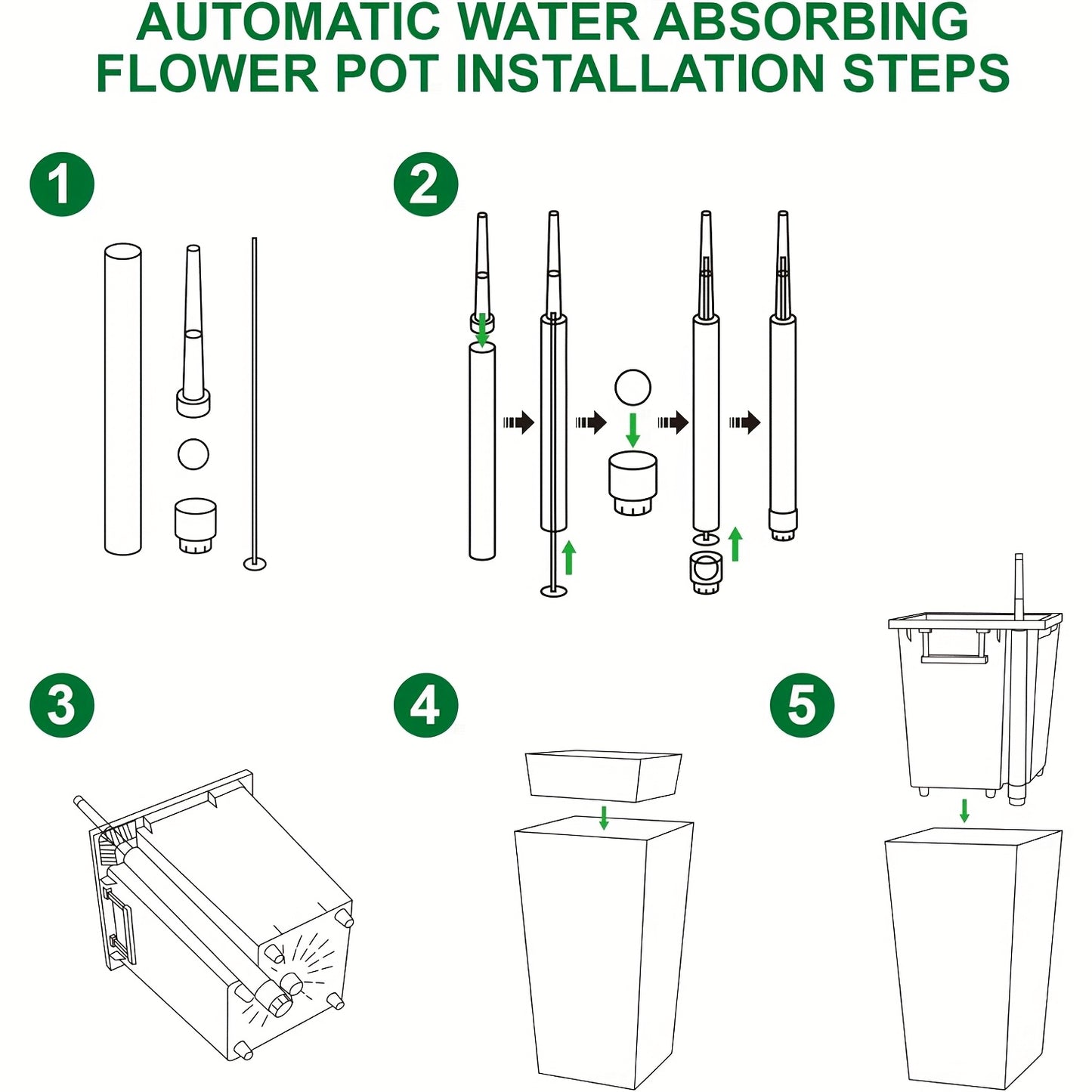 GAOMON Two Pack Self Watering Planters Drain Holes Set