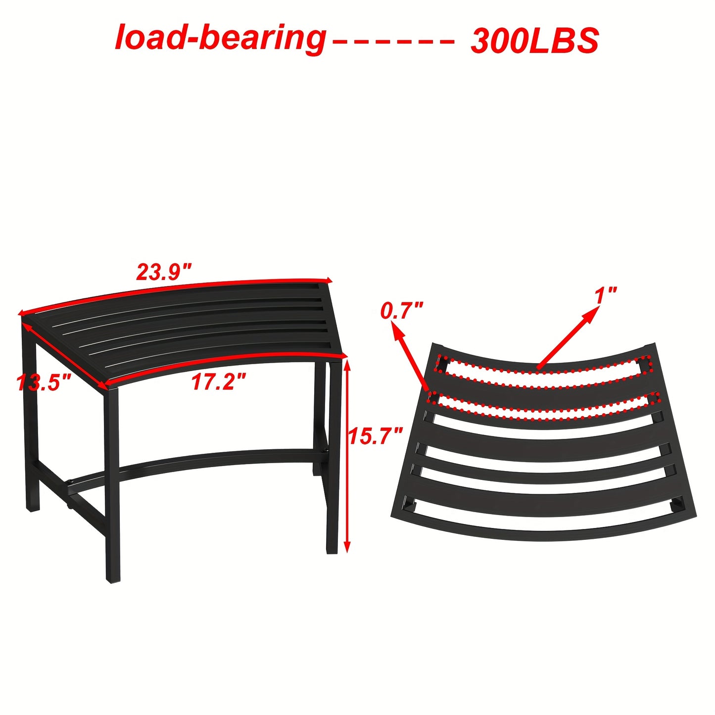 FUFU GAGA Curved Metal Benches For Outdoor Fire Pit Seating
