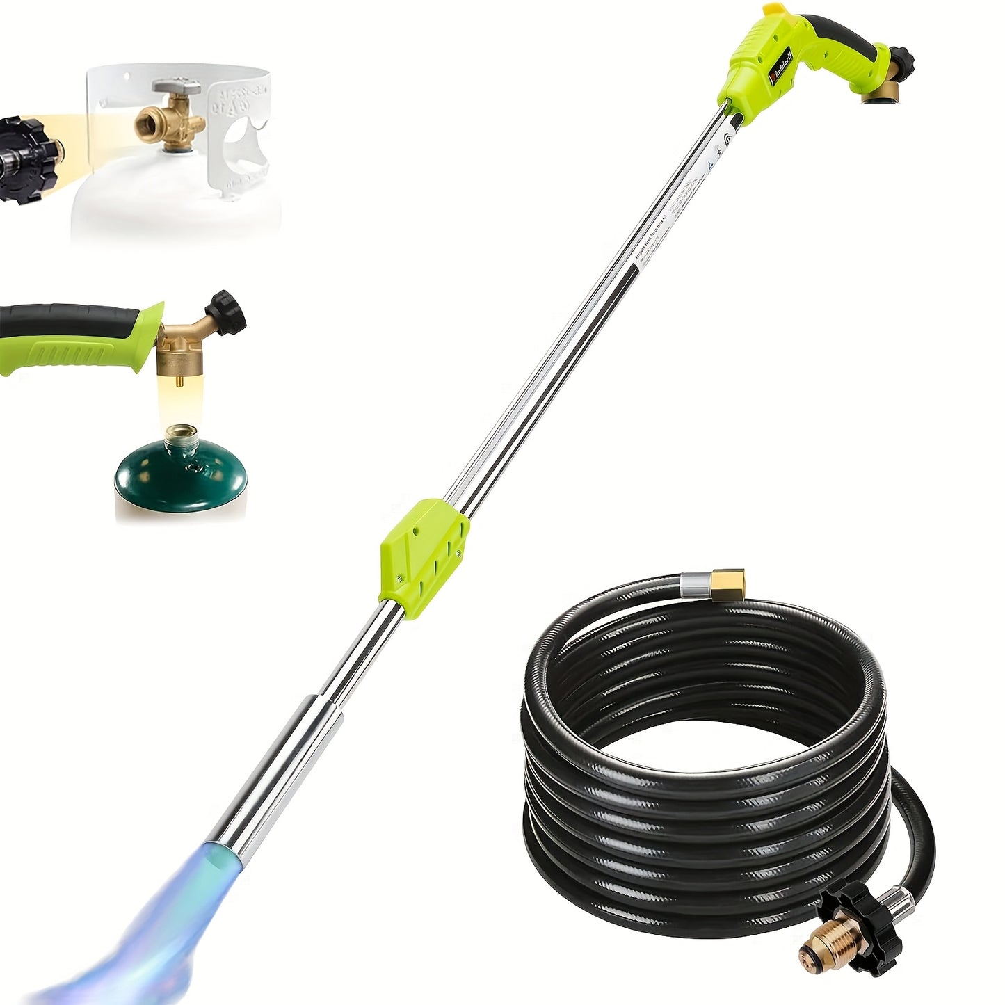 50K BTU Propane Torch Weed Burner with 10ft Hose & Self-Ignition - Portable Flamethrower for Weeds, Snow Melting, Roof & Road Repair - Durable Metal Construction, Weed Control, Snow Removal, Ergonomic Design, Reliable Perform