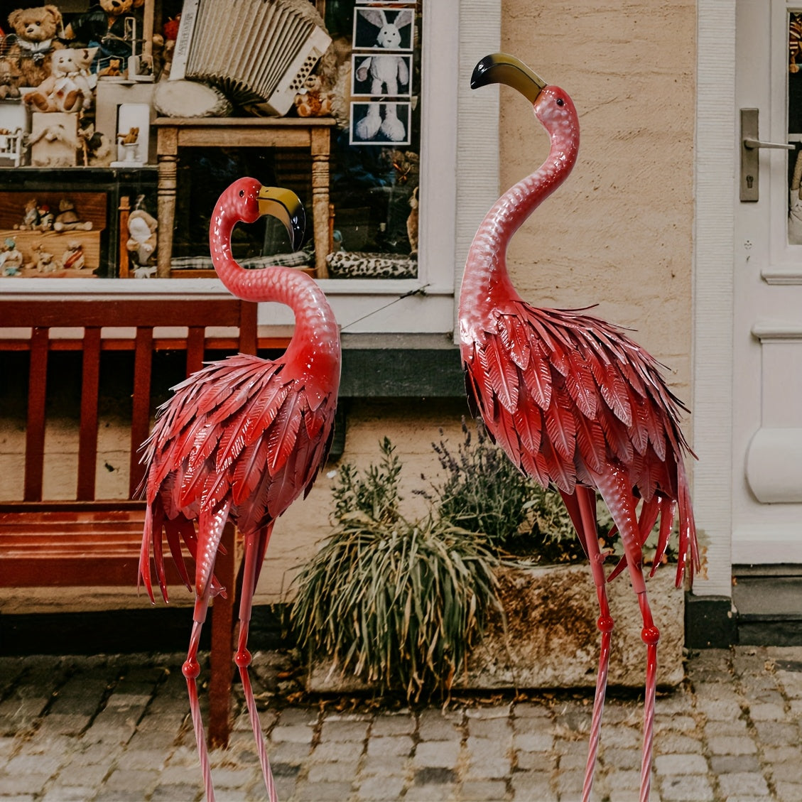 Flamingo Outdoor Metal Statue Garden Sculpture Halloween