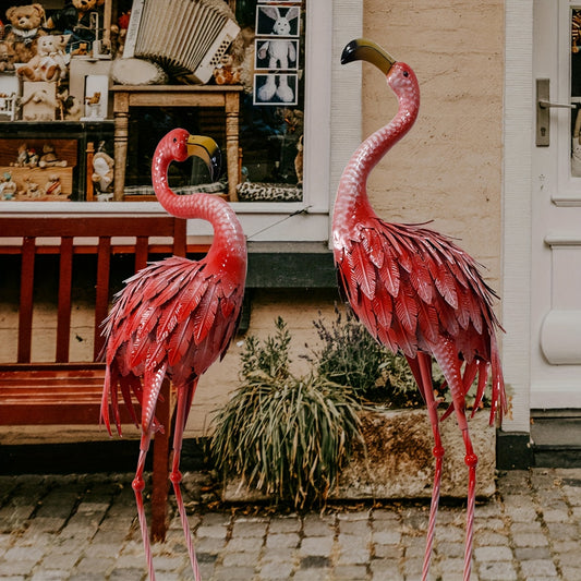 Flamingo Outdoor Metal Statue Garden Sculpture Halloween
