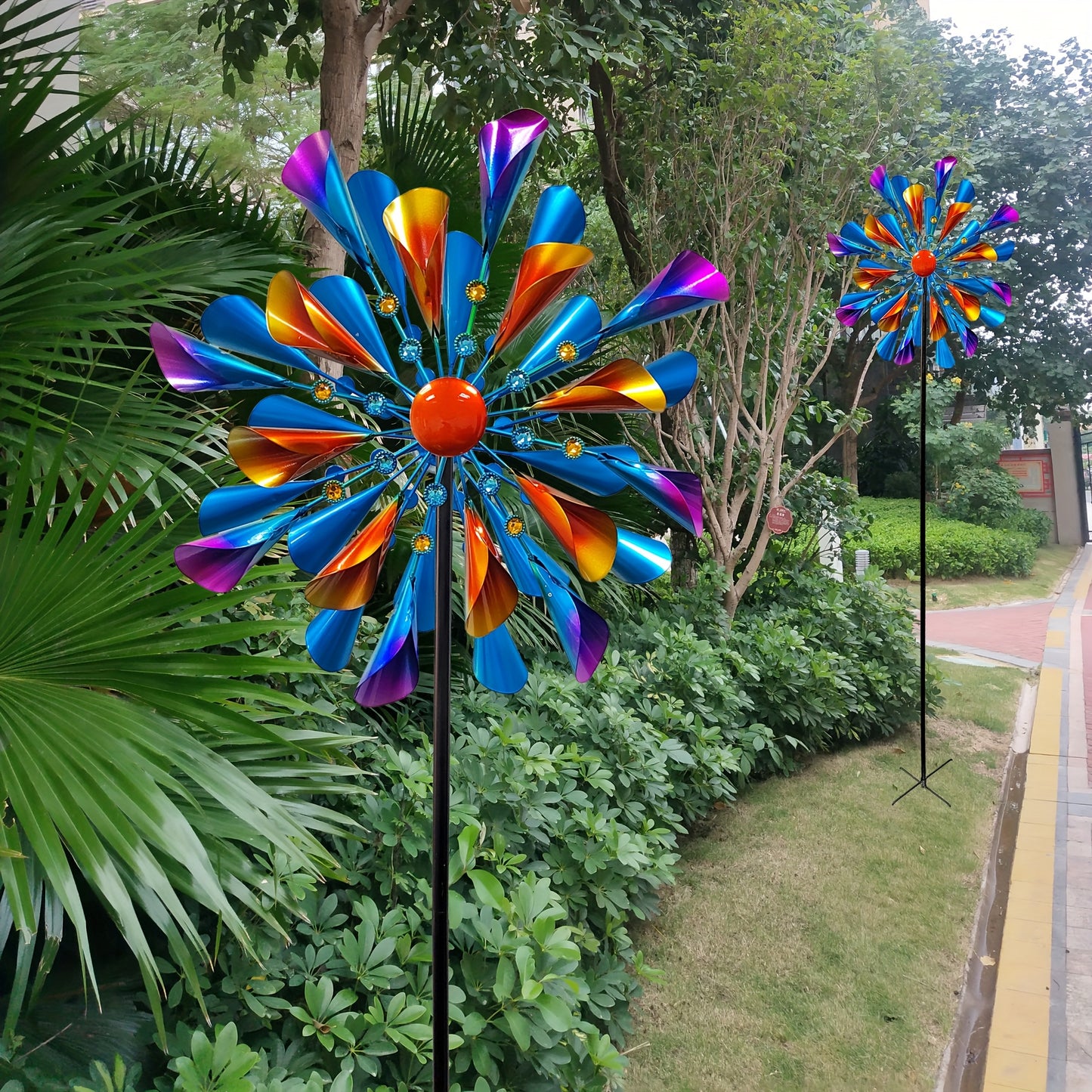 Metal Rotating Wind Spinner For Garden Patio Lawn Decor
