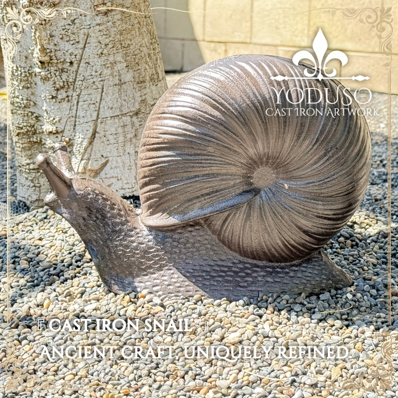 Cast Iron Snail Garden Statue Rustproof Outdoor Ornament