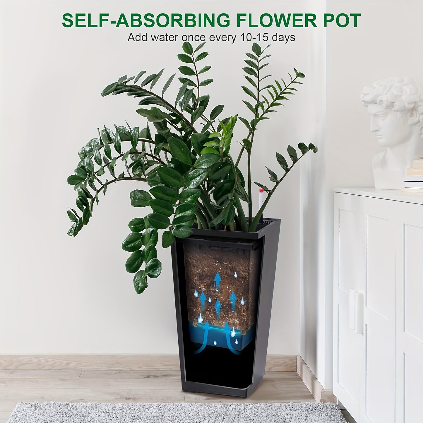 GAOMON Two Pack Self Watering Planters Drain Holes Set