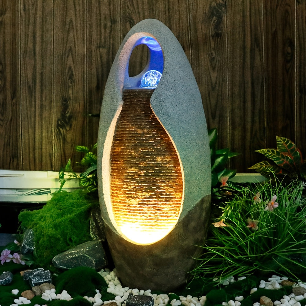 Resin Fountain Ornament Cobblestone Floor Garden Fountain