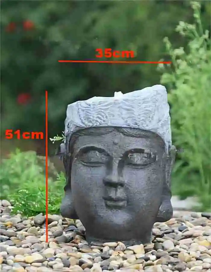 Waterfall Buddha Fountain Indoor Garden Statue Resin Decor
