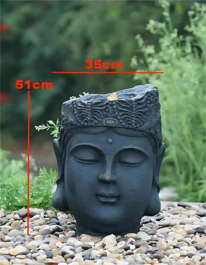 Waterfall Buddha Fountain Indoor Garden Statue Resin Decor