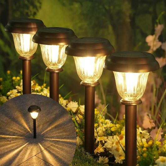 Origin Solar Pathway Lights 6 Pack Stainless Steel Glass