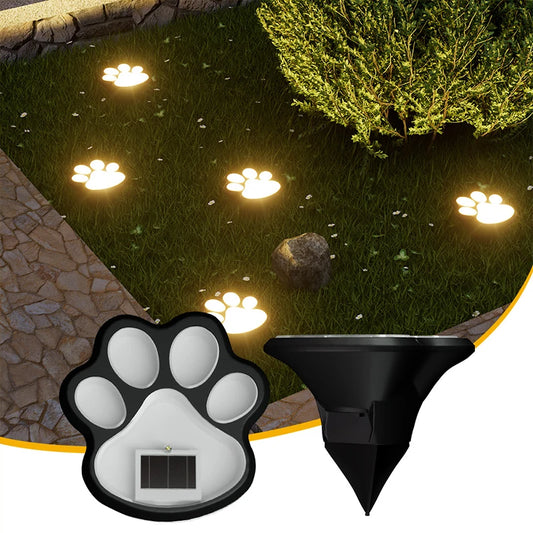 SHENZHITECH Outdoor LED Solar Light Paw Print Path Lamp