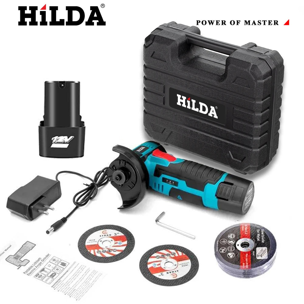 HILDA 12V Mini Cordless Angle Grinder With Battery Pack