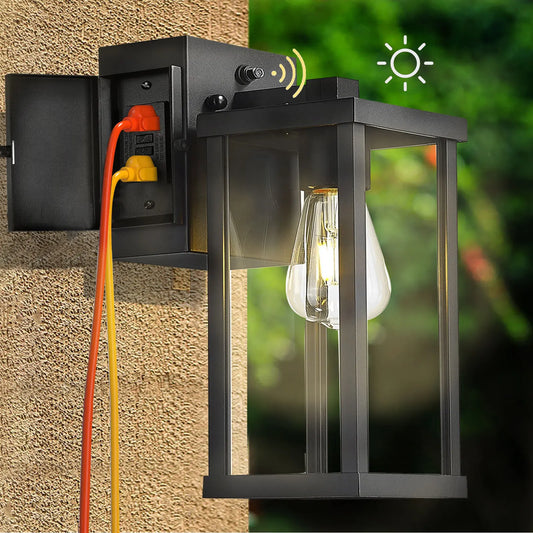 GFCI Outlet Porch Light Dusk To Dawn Outdoor Wall Mount