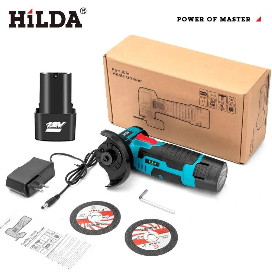 HILDA 12V Mini Cordless Angle Grinder With Battery Pack