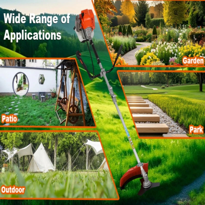 2200W Weed Eater Cordless Petrol 52CC 8500RPM,Strong Power String Trimmer Brush Cutter Weed Wacker,2 In 1 Lawn Mower Machine
